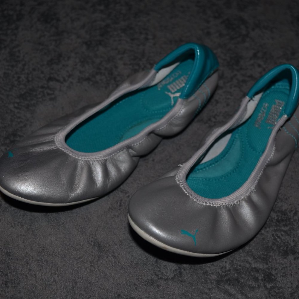 silver puma flats